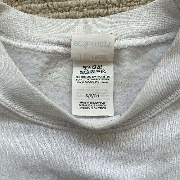 Hanes EcoSmart Crewneck Sweaters (2) White and Maroon - Picture 4 of 11